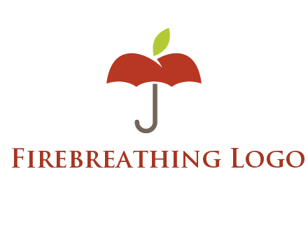 umbrella with an apple top logo
