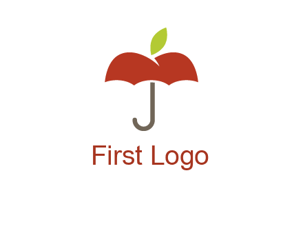 umbrella with an apple top logo
