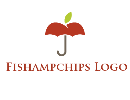 umbrella with an apple top logo