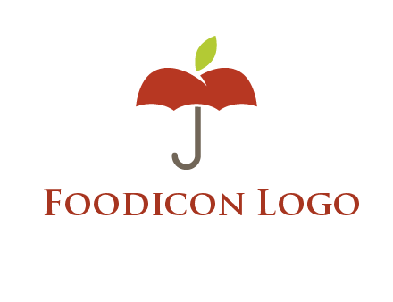 umbrella with an apple top logo