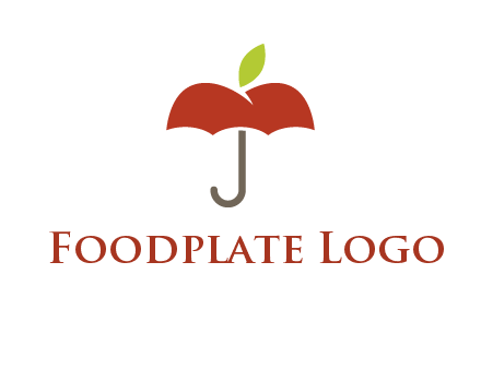 umbrella with an apple top logo