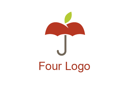 umbrella with an apple top logo