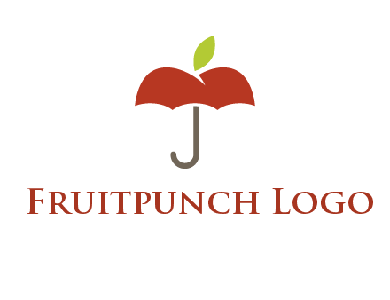umbrella with an apple top logo