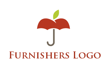 umbrella with an apple top logo
