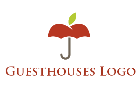 umbrella with an apple top logo