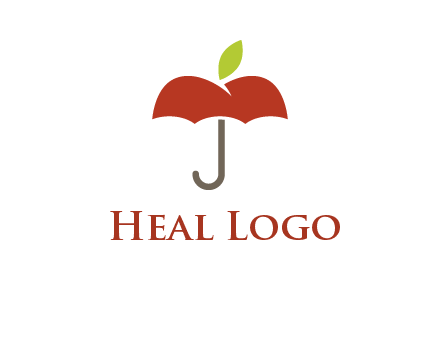 umbrella with an apple top logo