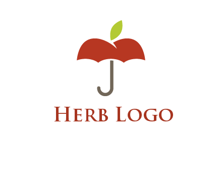 umbrella with an apple top logo