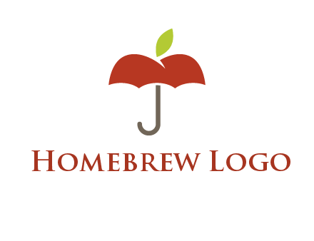 umbrella with an apple top logo