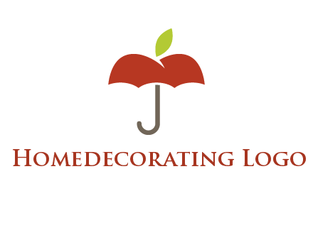 umbrella with an apple top logo