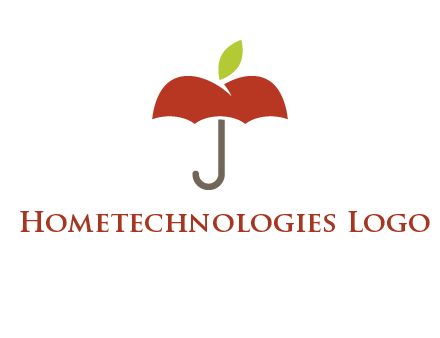 umbrella with an apple top logo