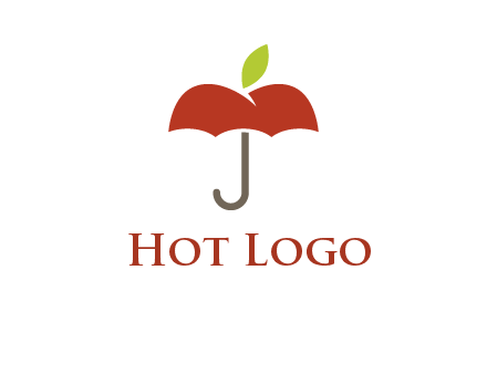 umbrella with an apple top logo