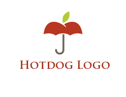 umbrella with an apple top logo