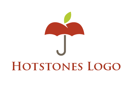 umbrella with an apple top logo