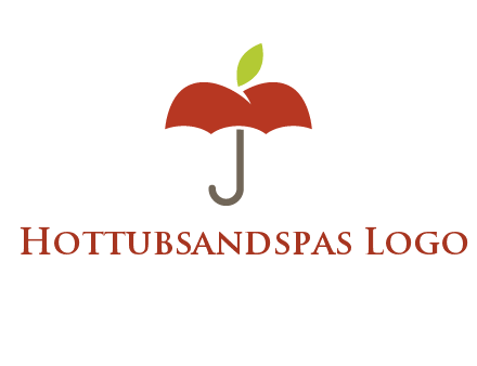 umbrella with an apple top logo