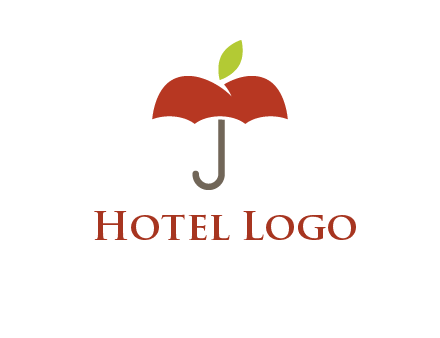 umbrella with an apple top logo