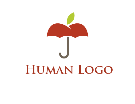 umbrella with an apple top logo
