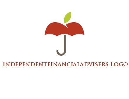 umbrella with an apple top logo