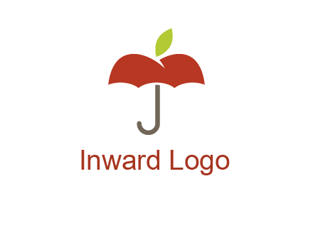 umbrella with an apple top logo