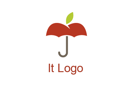 umbrella with an apple top logo