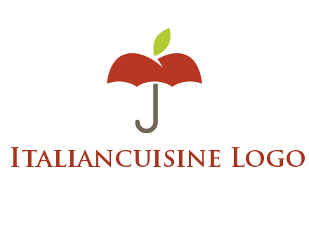 umbrella with an apple top logo