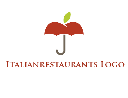 umbrella with an apple top logo