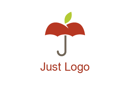 umbrella with an apple top logo