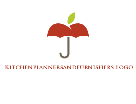 umbrella with an apple top logo