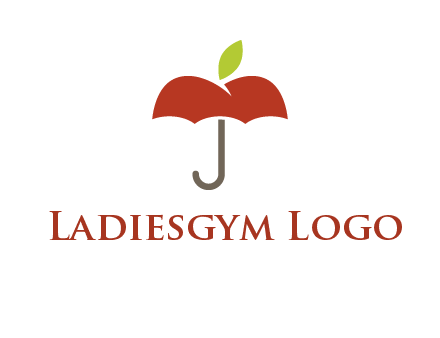 umbrella with an apple top logo