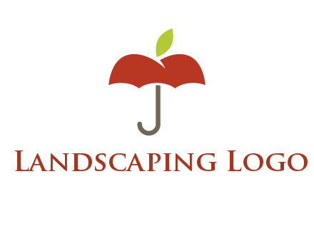 umbrella with an apple top logo