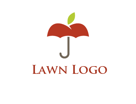 umbrella with an apple top logo