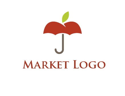 umbrella with an apple top logo