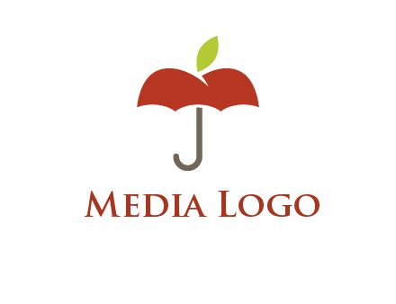 umbrella with an apple top logo