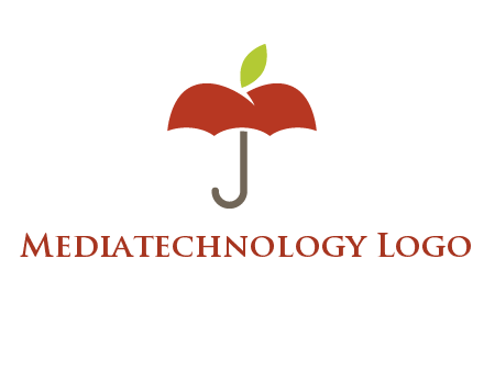umbrella with an apple top logo