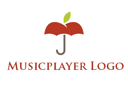 umbrella with an apple top logo