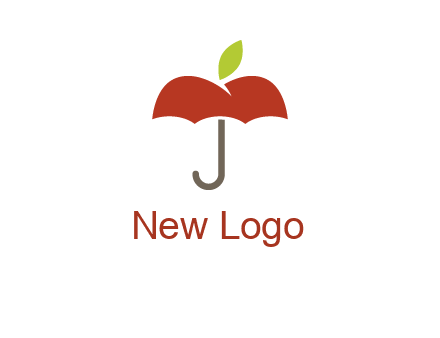 umbrella with an apple top logo