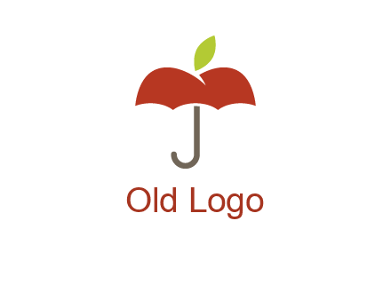 umbrella with an apple top logo