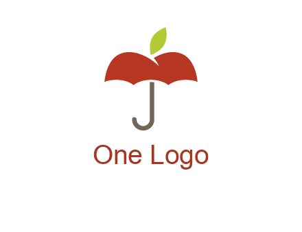 umbrella with an apple top logo