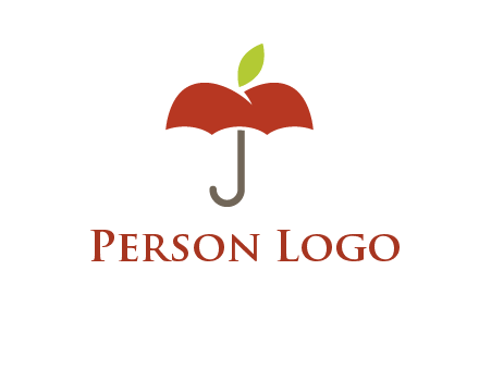 umbrella with an apple top logo