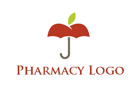 umbrella with an apple top logo
