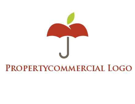 umbrella with an apple top logo