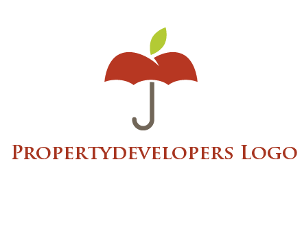 umbrella with an apple top logo