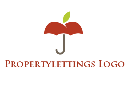 umbrella with an apple top logo