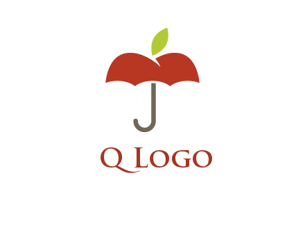 umbrella with an apple top logo