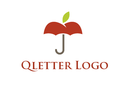 umbrella with an apple top logo