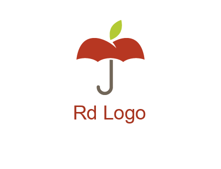 umbrella with an apple top logo