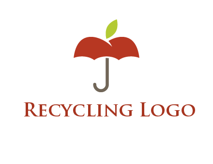 umbrella with an apple top logo