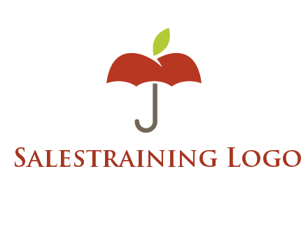 umbrella with an apple top logo