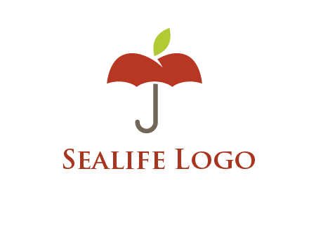 umbrella with an apple top logo