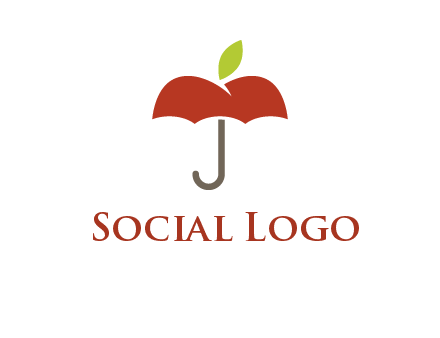 umbrella with an apple top logo