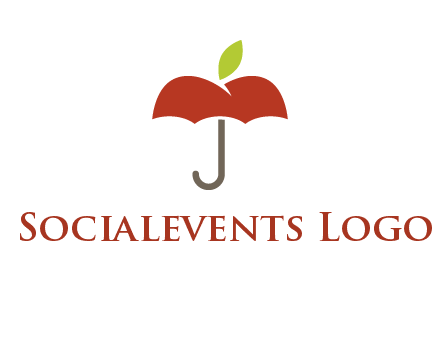 umbrella with an apple top logo